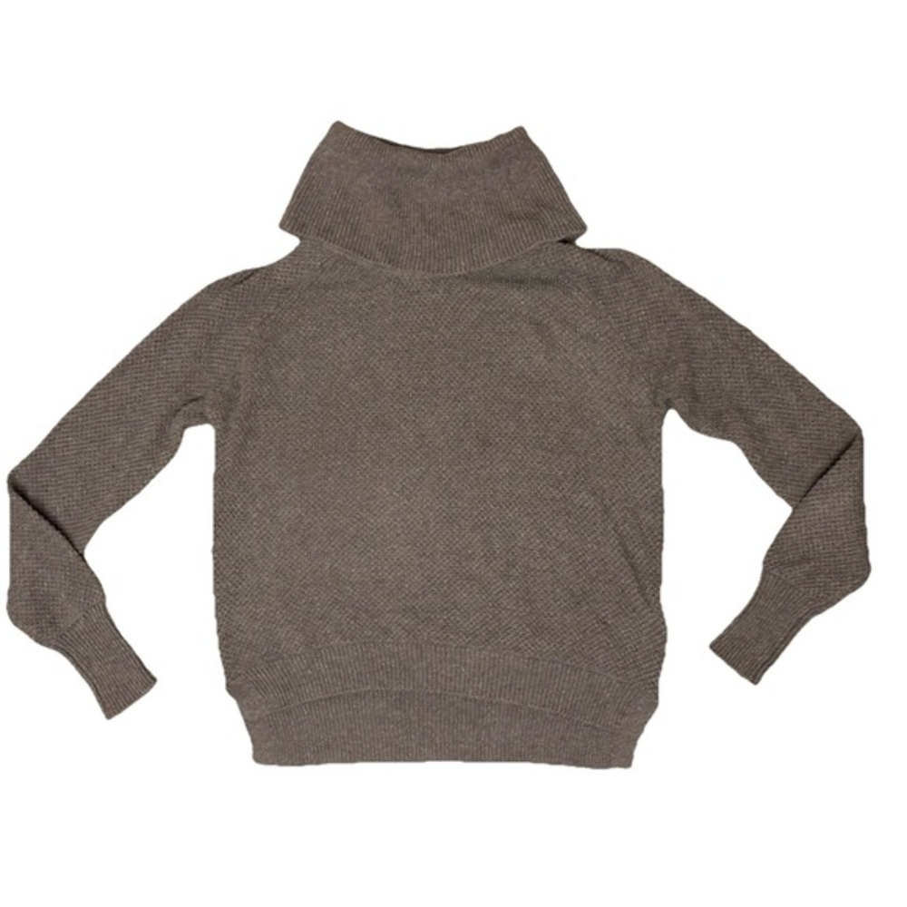 Knitted‎ Turtleneck Thick Cowl Sweater Dark Maroon Purple Women's XS/S